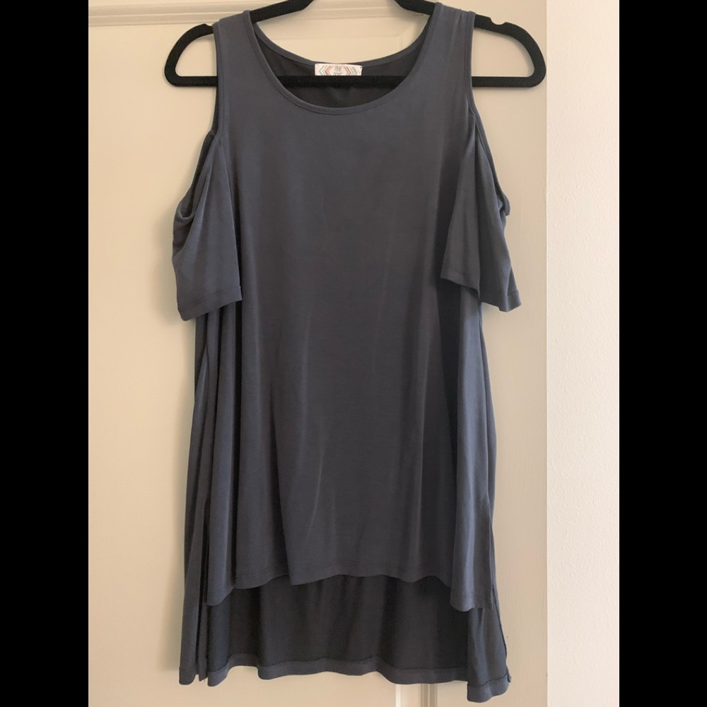Worn once Grey Modal Cold Shoulder Top Size M